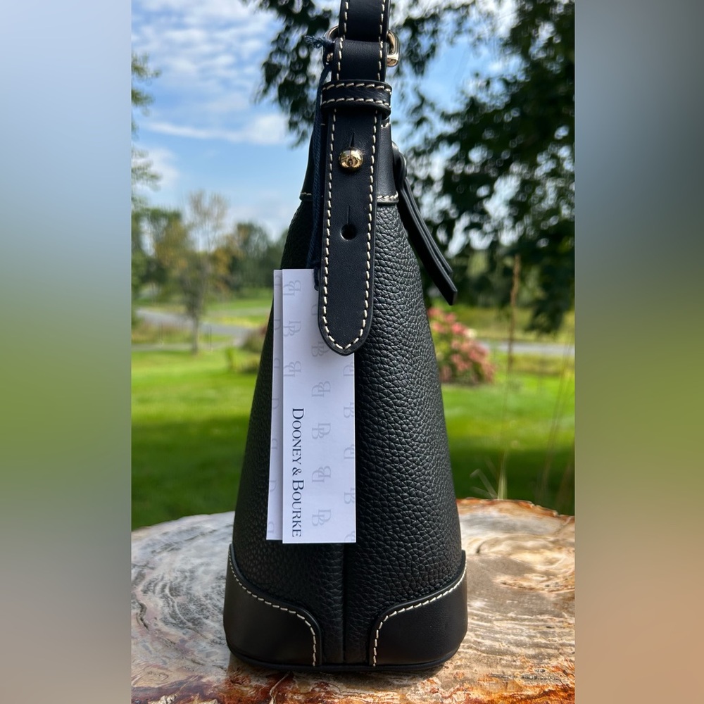 Dooney & Bourke Black Pebble Grain Hobo NWT - Picture 10 of 16